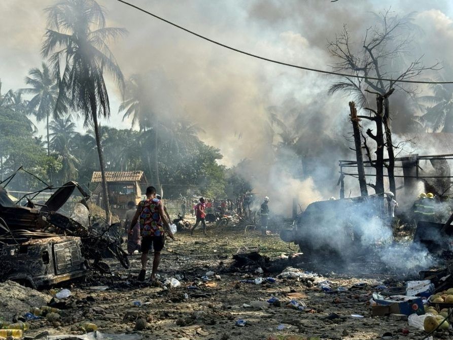 Myanmar airstrike toll hits 50 as families gather dead