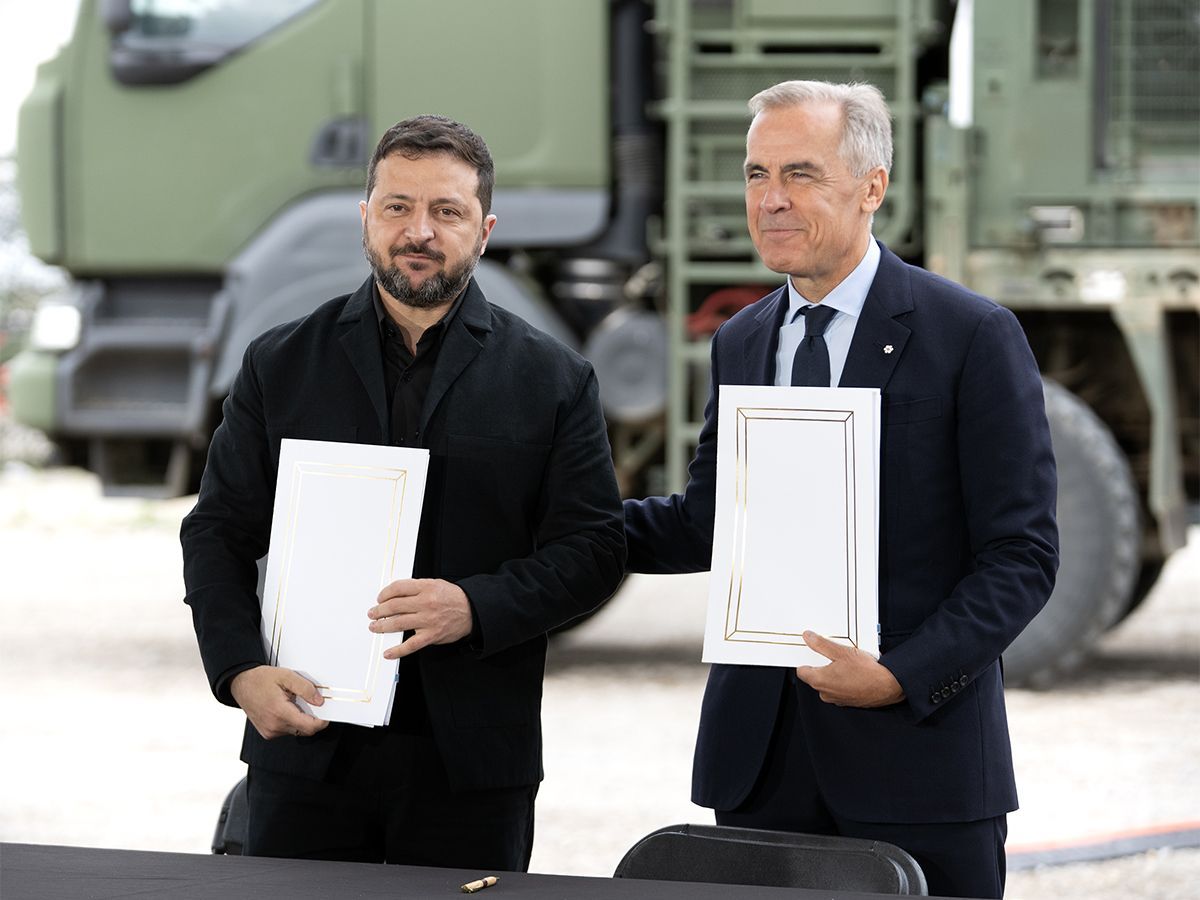 Ukrainian President Volodymyr Zelenskyy met with Canadian Prime Minister Mark Carney at the SAIT Point Trotter campus in Calgary on Thursday, Sept. 10, 2026.