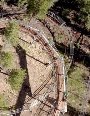 A view from above of the Rocky Mountain Rollercoaster at Copper Mountain ski resort in Colorado.
