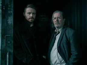 Jack Lowden and Sir Gary Oldman in "Slow Horses," premiering Sept. 16, 2026 on Apple TV.