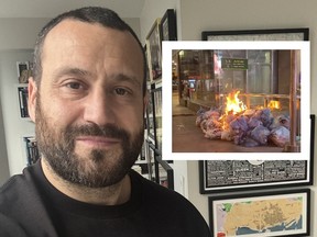 Daniel Tate with fire image