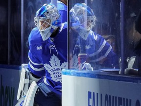 Sergei Bobrovsky of the Toronto Maple Leafs steps onto the ice against the Montréal Canadiens.