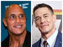 John Cena, right, says he'd jump at the chance to share the big screen with his former rival Dwayne Johnson.