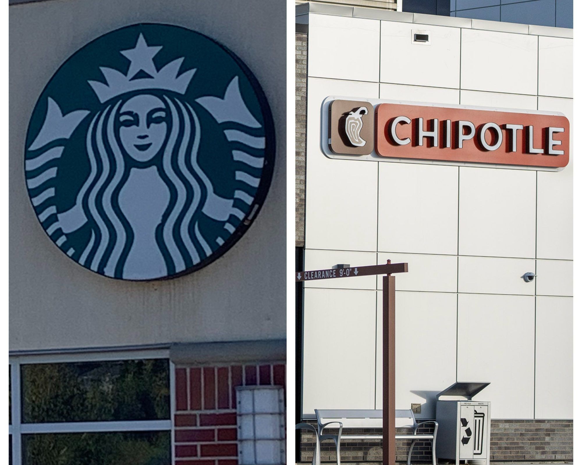 Starbucks and Chipotle signs