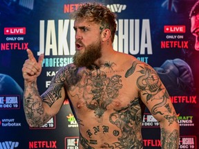 Boxer and influencer Jake Paul attends the official weigh-in ahead of his fight against Anthony Joshua last year.