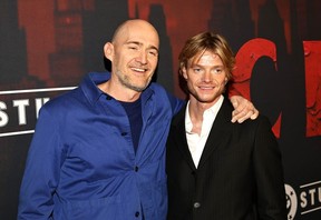 James Watkins and Tom Rhys Harries attend the Toronto fan screening of DC Studios' 'Clayface' at Cineplex Cinemas Varsity Theatre.