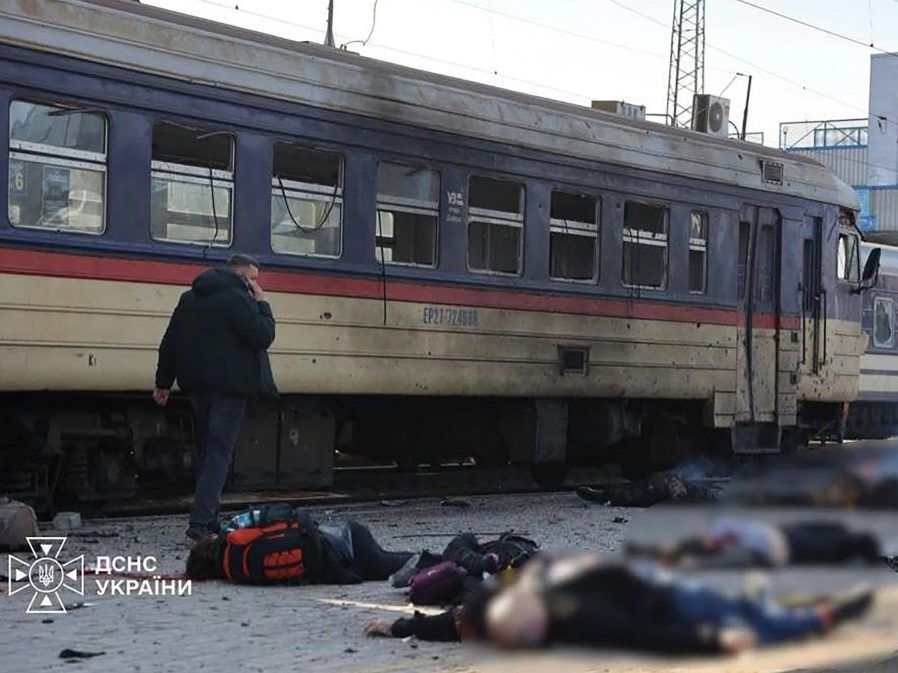 Ukraine says at least 13 killed in Russian attack on train station