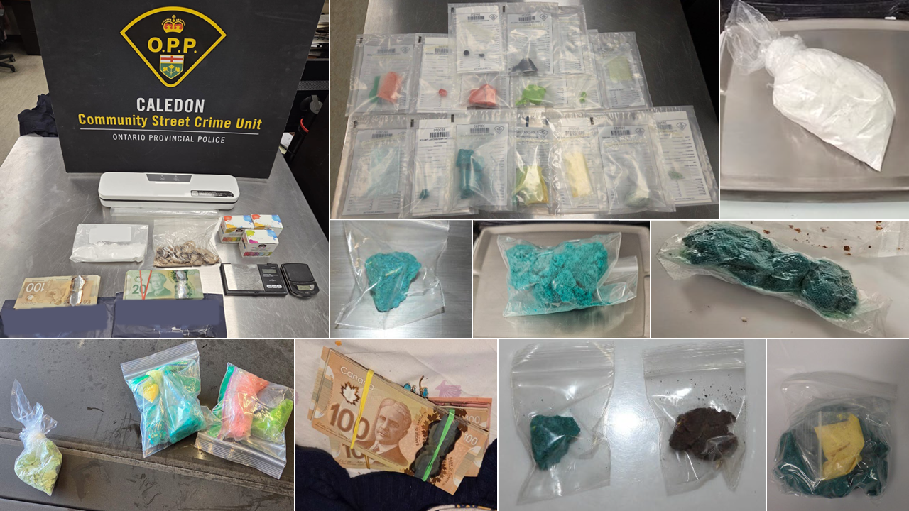 Drugs and other items seized by Caledon OPP as part of an operation to dismantle an online drug business