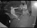 Bilal Abdelmouniim, 21, who is seen here using a stone to smash his way into a house on Glencairn Ave. Oct. 5, 2023, was convicted of 23 charges for a string of GTA home invasions and car thefts on Friday, Oct. 2, 2026.