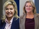 Bonnie Crombie, left, and Andrea Horwath lost their mayoral races in Mississauga and Hamilton on Monday, Oct. 26, 2026.