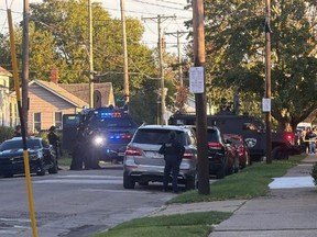 Police investigate a shooting in Erie, Pa.