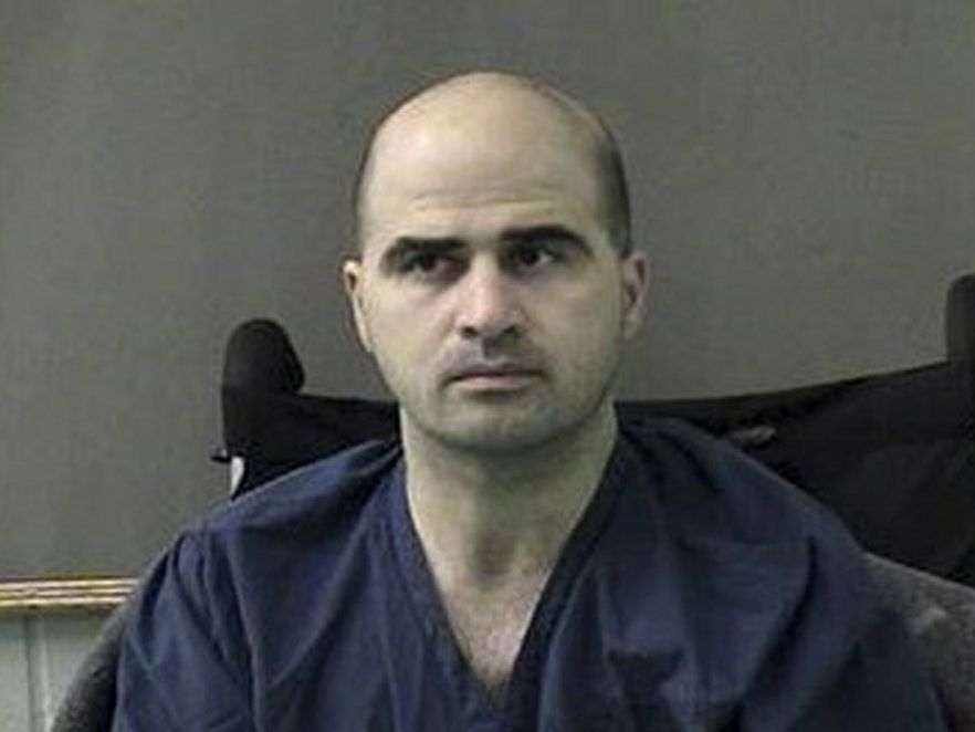 This April 9, 2010 file photo released by the Bell County Sheriffs Department, shows US Major Nidal Hasan after being moved from Brooke Army Medical Center in San Antonio to Bell County Jail in Belton, Texas.