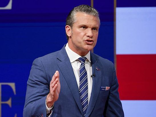 U.S. Secretary of War Pete Hegseth gives a State of the Force address at Marine Corps Base Quantico on September 30, 2026 in Quantico, Virginia.