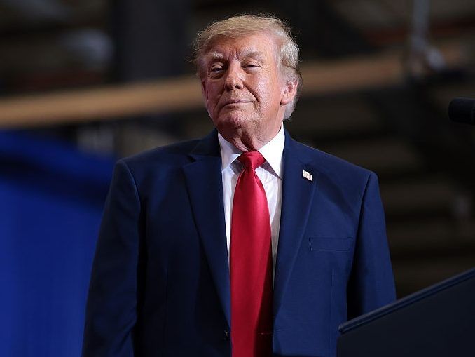 U.S. President Donald Trump speaks during a campaign rally at T. Ed Garrison Arena at Clemson University on October 21, 2026 in Pendleton, South Carolina.