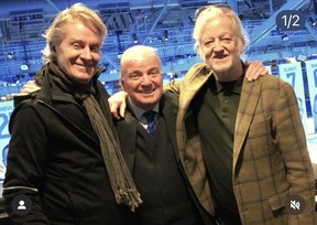 Jimmy Holmstrom is flanked by Blue Rodeo’s Jim Cuddy and Greg Keelor. SUPPLIED PHOTO