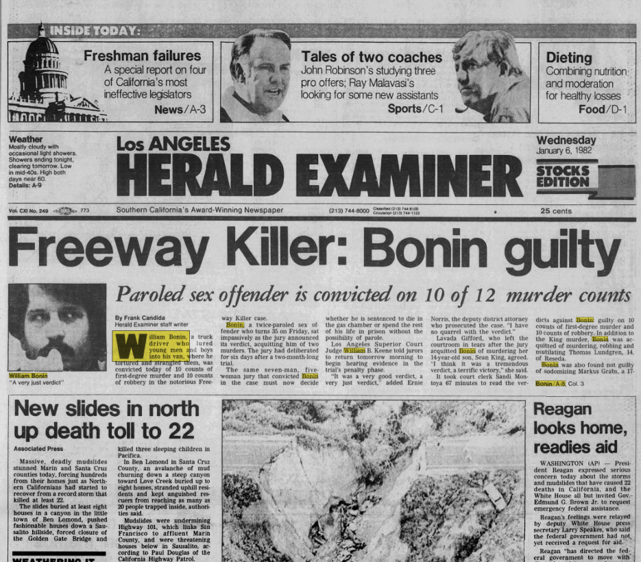 SAN QUENTIN BOUND. LA HERALD EXAMINER