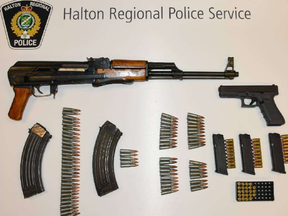 Weapons seized accused criminals who allegedly robbed a Milton casino. HRPS