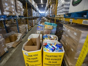 The warehouse at the Daily Bread Food Bank at the Etobicoke facility.
