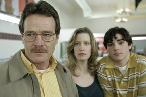 Left to right: Bryan Cranston, Anna Gunn and RJ Mitte in Breaking Bad