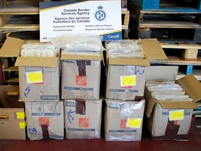 Suspected cocaine seized at the Ambassador Bridge on September 11, 2026. (Photo courtesy Canadian Border Services Agency)