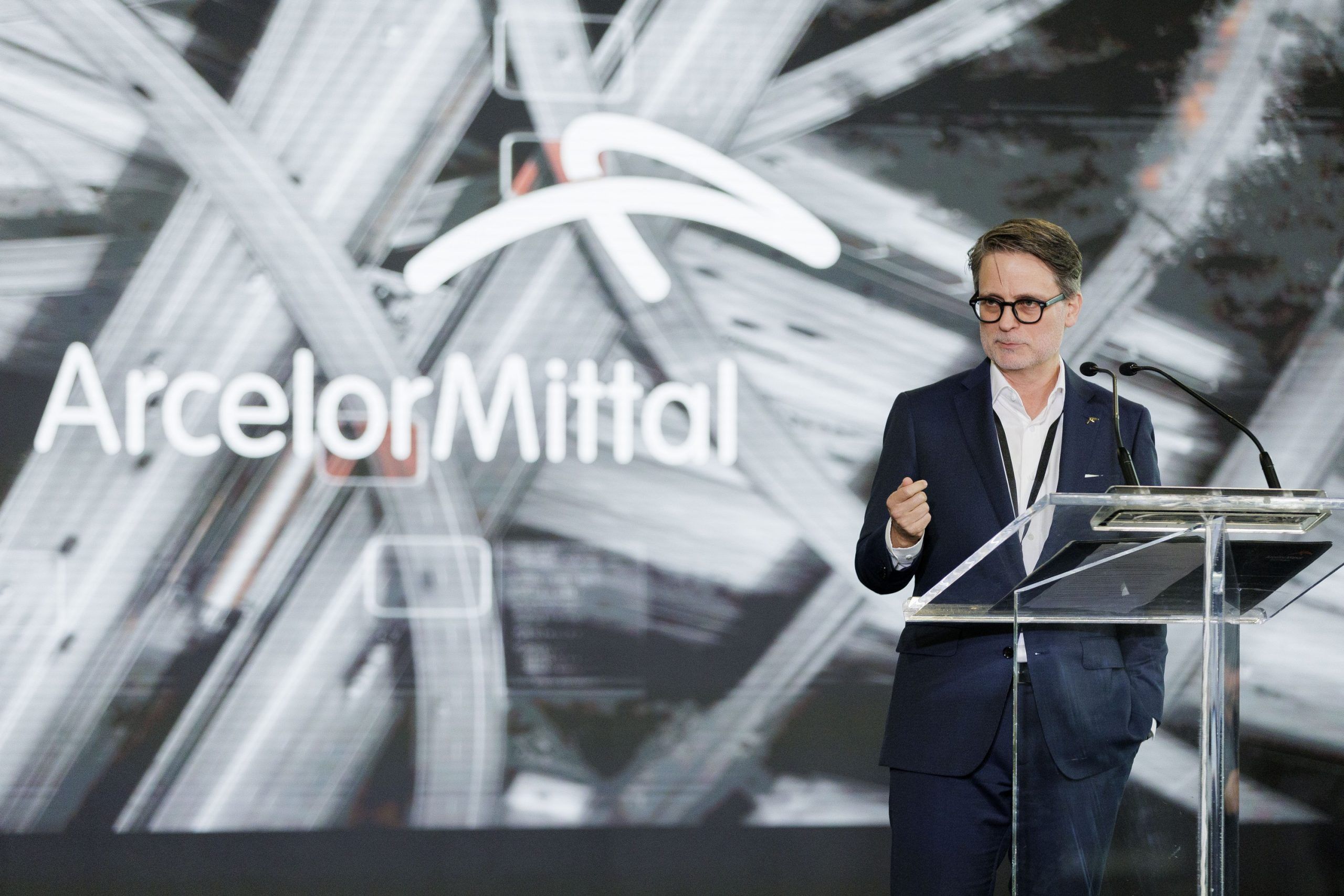 Todd Baker, CEO of ArcelorMittal Tailored Blanks, speaks during the grand opening of the company's new facility in Ingersoll on Thursday, Oct. 22, 2026. (Geoff Robins/The London Free Press)