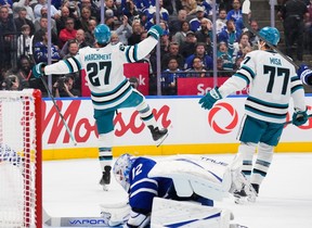 Sharks score on Maple Leafs