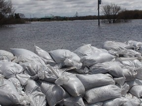 Assiniboine River floodwaters threaten homes and businesses in Brandon, Man., on Wednesday, May 11, 2011. (Jillian Austin, Winnipeg Sun)