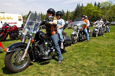 Motorcyclists give rides to kids at Hawrelak Park in support of Kids With Cancer in Edmonton on Sunday, May 29, 2011. (CODIE MCLACHLAN/EDMONTON SUN)