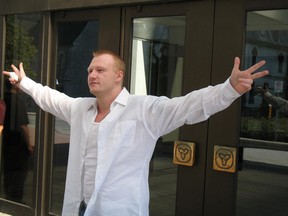 Seen here in 2009, Jeffrey Verdon, 33, pleaded not guilty to assault causing bodily harm, assault with a weapon, possession of a weapon, forcible confinement, a breach of probation and seven counts of uttering death threats. He was found guilty Friday, May 4, 2012 of assault and threatening charges.
(MEGAN GILLIS/OTTAWA SUN)