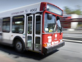 An OC Transpo bus passes through the Billings Bridge transit station. (Ottawa Sun file photo)