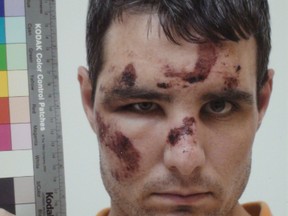 Kevin Richard Ransdell, then 29, is shown in a cellblock photo taken after his July 14, 2010 arrest. Ransdell was convicted of the knifepoint robbery of Anna Korutowska, widow of slain Ottawa Police Const. Eric Czapnik. (TONY SPEARS/OTTAWA SUN)