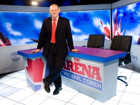 Michael Coren on the set of his new show, The Arena, that airs on the Sun News Network starting Aug. 30.  (MARK O'NEILL/Toronto Sun)