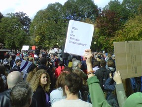 About 500 people gathered in Confederation Park Saturday for Occupy Ottawa. DOUG HEMPSTEAD/Ottawa Sun
