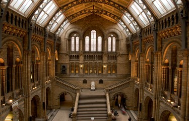 Dinosaur Days at the Natural History Museum: An awesome 26-metre skeleton of a Diplodocus gazes down on the armies of families milling round the vaulted entrance hall of the Natural History Museum in Kensington. Deeper inside there’s a captivating mix of high-tech interactive exhibits, fearsome animatronic dinosaurs and Victorian curiosities. (Shutterstock)