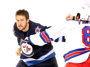 Tanner Glass suffered a broken foot blocking a shot on Friday night against the Carolina Hurricanes. The injury will keep him out the rest of the season.