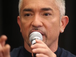 Dog Whisperer Cesar Millan appeared at several Canadian Tire locations in Winnipeg on Wednesday, Nov. 3, 2011, to promote dog-related products he is selling through the chain. This photo was made at the Vermillion Road location. (Chris Procaylo, Winnipeg Sun