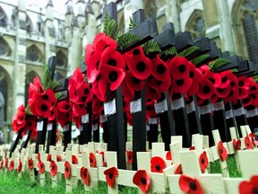 The Field of Remembrance at Westminster Abbey in London. (REUTERS)
