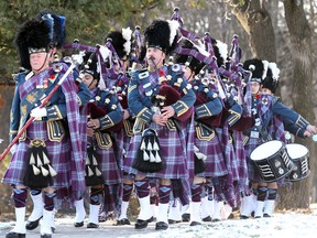 402 Squadron Pipes and Drums Band enters Bruce Park during Remembrance Day ceremonies in Winnipeg Friday November 11, 2011.
BRIAN DONOGH/WINNIPEG SUN/QMI AGENCY