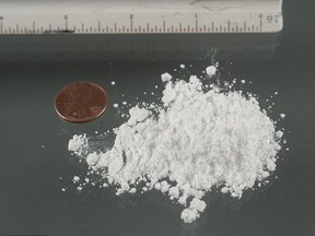 Cocaine, marijuana, and other drugs were seized as part of Project DAMPER earlier this year. This file photo shows a gram of cocaine.