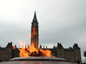 The Centennial Flame burns on Parliament Hill, August 24, 2011. (QMI Agency files)