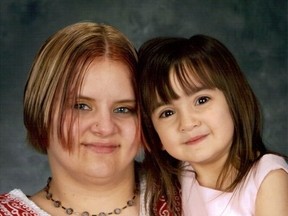 Vicky Shachtay, pictured her with her seven-year-old daughter Destiny, was killed Nov. 25 in an explosion inside her Innisfail apartment. RCMP have confirmed the source of the explosion was a package dropped off at her building that morning. Mounties have charged her financial advisor, Brian Malley, 55, with first-degree murder.