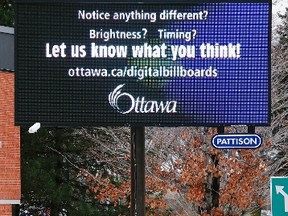 A digital billboard is seen at Carling and Kirkwood avenues.