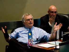 Mike Del Grande on the council floor as the council debates the city budget Nov. 29, 2011. (Stan Behal/Toronto Sun)
