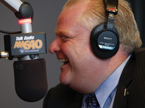 Toronto Mayor Rob Ford on AM640's John Oakley. (Jack Boland/Toronto Sun files)