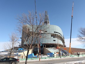 Construction continues on the Canadian Museum for Human Rights at The Forks in Winnipeg in November 2011. (Chris Procaylo, QMI Agency)