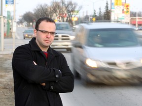 Colin Craig of the Canadian Taxpayers Federation poses along Grant Avenue in Winnipeg Saturday December 10, 2011.  Craig had received a photo radar ticket in the same area as several teachers from a nearby high school.
BRIAN DONOGH/WINNIPEG SUN/QMI AGENCY