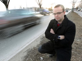 Colin Craig of the Canadian Taxpayers Federation poses along Grant Avenue in Winnipeg on Saturday, Dec. 12, 2011. (BRIAN DONOGH/Winnipeg Sun)