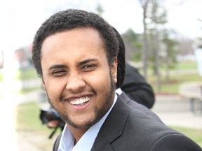 Mohamed Hersi, 25, outside Brampton court in April. (Stan Behal/Toronto Sun files)