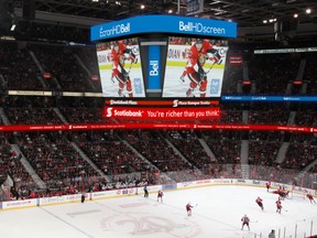The Sens' new scoreboard screen, seen in an artist's rendering, will have 2,170 square feet of viewing space, compared to the existing scoreboard, which has 300 square feet. (HANDOUT)