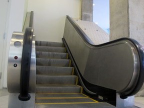The nine steps of the escalator are located inside a bus terminal that UQAM had planned to turn into a campus space, student residence and mall. (QMI Agency)